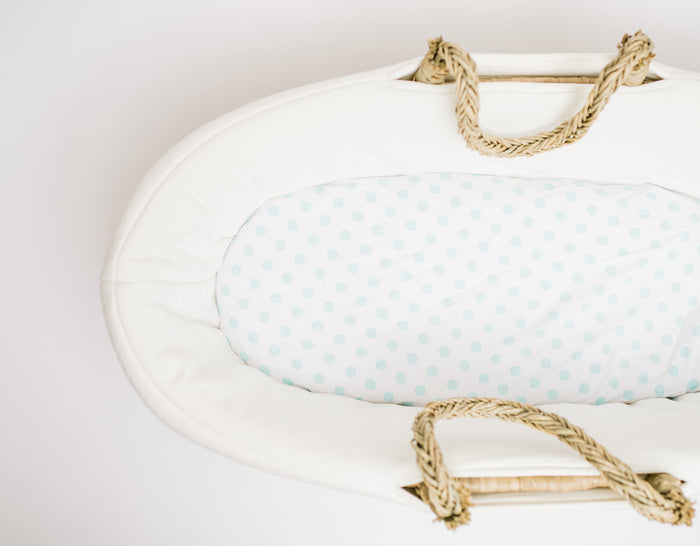 Nodnal Co Mint Patterned Bassinet Fitted Sheet Set - Premium Baby Bedding & Essentials