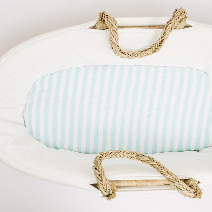 Nodnal Co Mint Stripe Bassinet Sheet - Premium Baby Bedding & Essentials