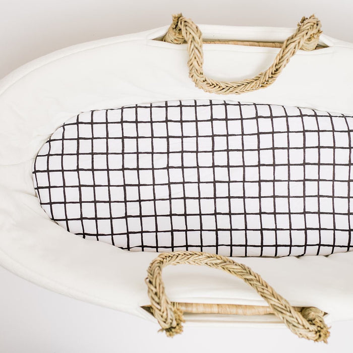 Nodnal Co Modern Grid Bassinet Sheet - Premium Baby Bedding & Essentials