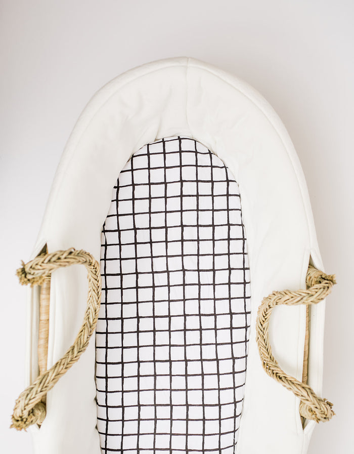 Nodnal Co Modern Grid Bassinet Sheet - Premium Baby Bedding & Essentials