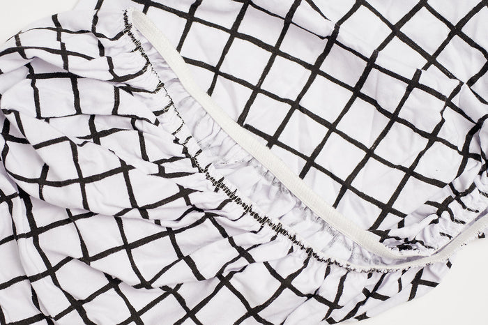 Nodnal Co Modern Grid Toddler Bed Sheet - Premium Baby Bedding & Essentials