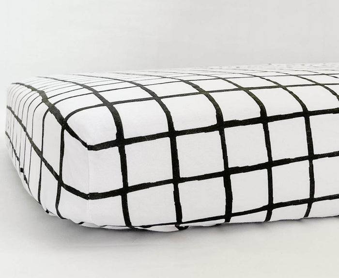 Nodnal Co Modern Grid Toddler Bed Sheet - Premium Baby Bedding & Essentials