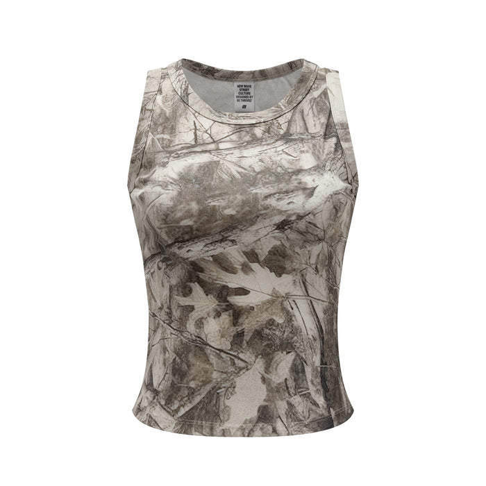 315GSM Women’s Camouflage Racerback Tank Top Branch Camouflage
