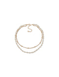 Anne Klein Gold Tone Multi-Row Pearl and Gold-Tone Necklace
