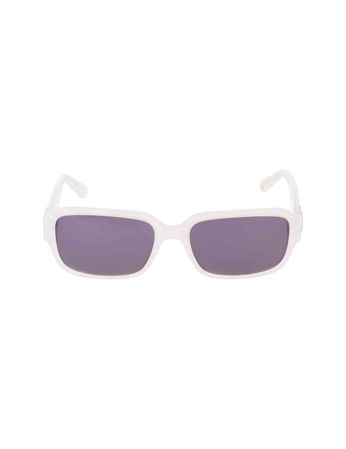 Anne Klein Grey Pearl Narrow Rectangle Marbleized Sunglasses