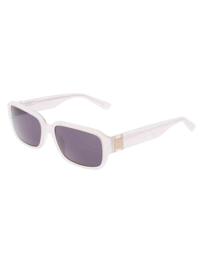 Anne Klein Narrow Rectangle Marbleized Sunglasses