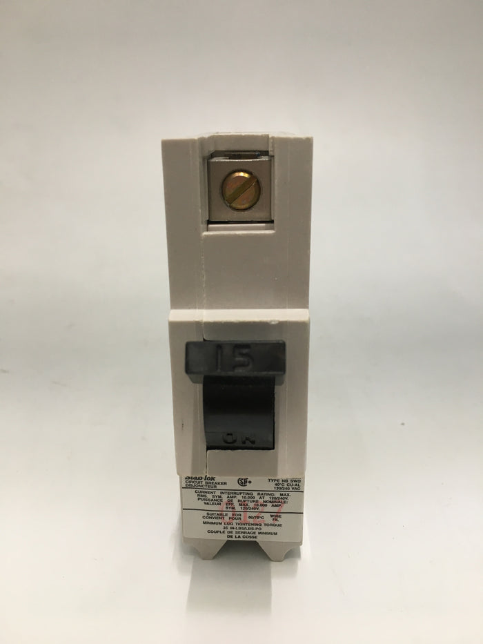NB15 Federal Pioneer 15 Amp Stab-Lok Bolt-on Circuit Breaker