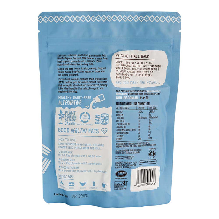 Niulife Coconut Milk Powder - 200g - L'Organic