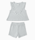 Organic Ruffle Top & Short Set Fog