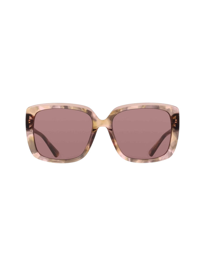 Anne Klein Rose Oversized Square Tortoise Sunglasses