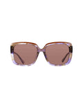 Anne Klein Plum Mocha Oversized Square Tortoise Sunglasses