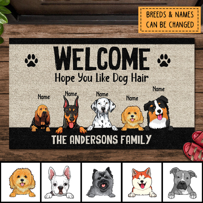 Pawzity Funny Welcome Mat, Gifts For Dog Lovers, Hope You Like Dog Hair Outdoor Door Mat