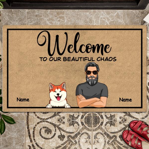 Pawzity Funny Welcome Mat, Gifts For Pet Lovers, Welcome To Our Beautiful Chaos Outdoor Door Mat
