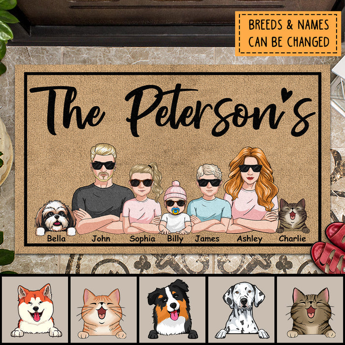Pawzity Personalized Doormat, Gifts For Pet Lovers, The Peterson's Cool Family Outdoor Door Mat