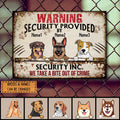 Pawzity Warning Metal Yard Sign, Gifts For Dog Lovers, Security Provided By Security Inc Funny Warning Sign