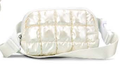 Pearl White Puffer Belt Bag