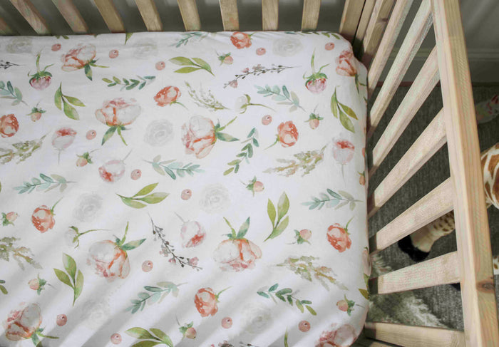Nodnal Co Peony Toddler Bed Sheet - Premium Baby Bedding & Essentials