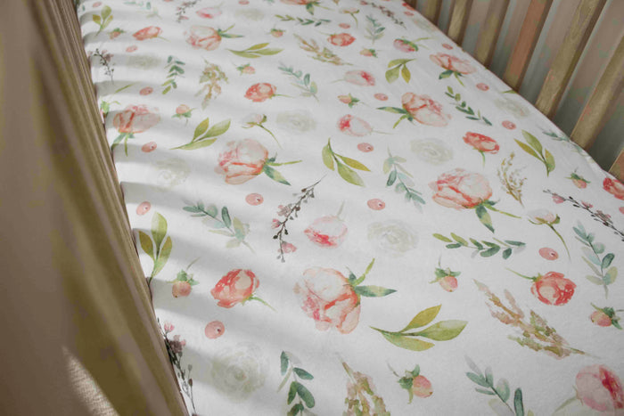Nodnal Co Peony Toddler Bed Sheet - Premium Baby Bedding & Essentials
