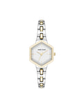 Anne Klein Silver-Tone/Gold-Tone Petite Hexagonal Bracelet Watch