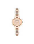 Anne Klein Rose-Tone Petite Hexagonal Bracelet Watch