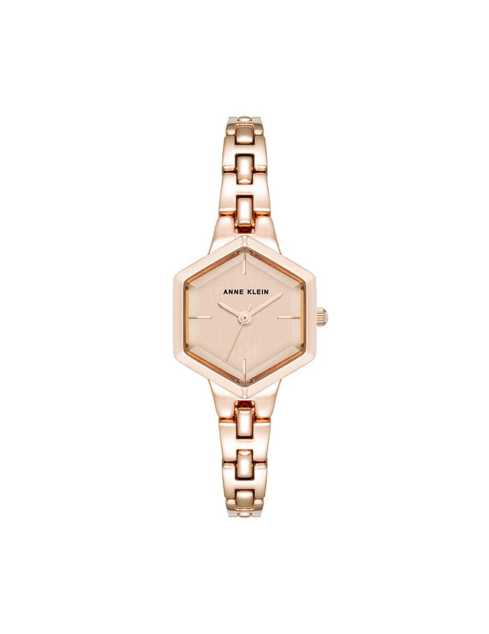 Anne Klein Rose-Tone Petite Hexagonal Bracelet Watch