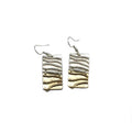 Pewter Earrings - Wavy Rectangle