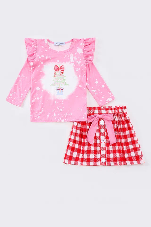 Pink Christmas Tree Skirt Set