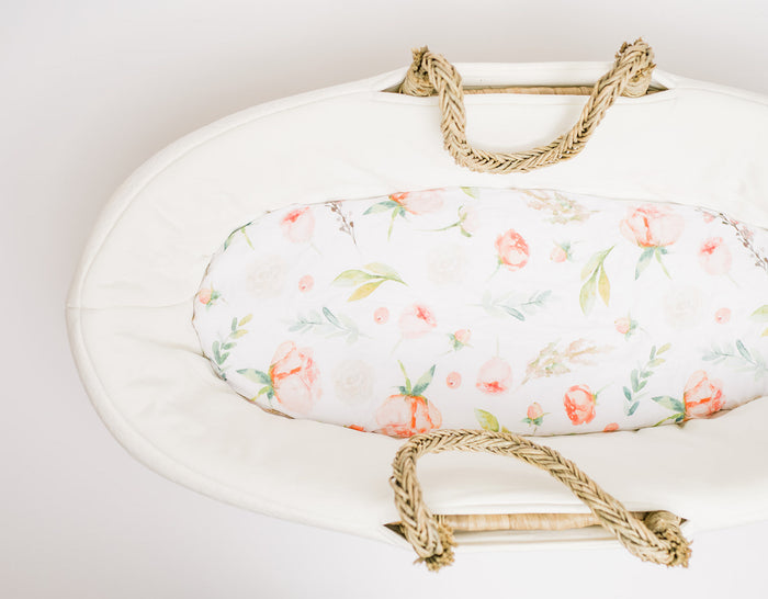 Nodnal Co Pink Floral Bassinet Fitted Sheet Set - Premium Baby Bedding & Essentials