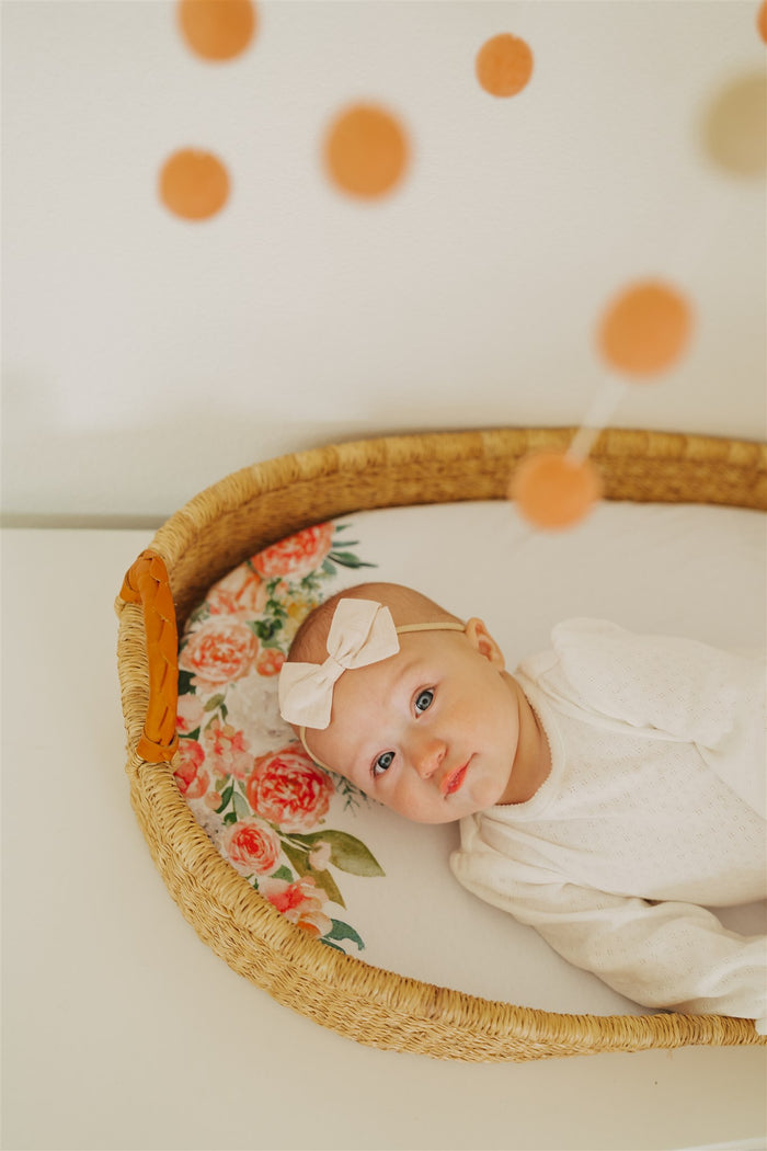 Nodnal Co Pink Floral Border Changing Pad Cover - Premium Baby Bedding & Essentials