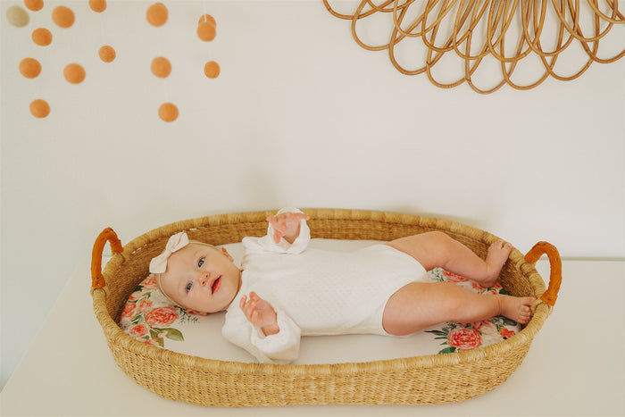 Nodnal Co Pink Floral Changing Pad Cover Set - Premium Baby Bedding & Essentials