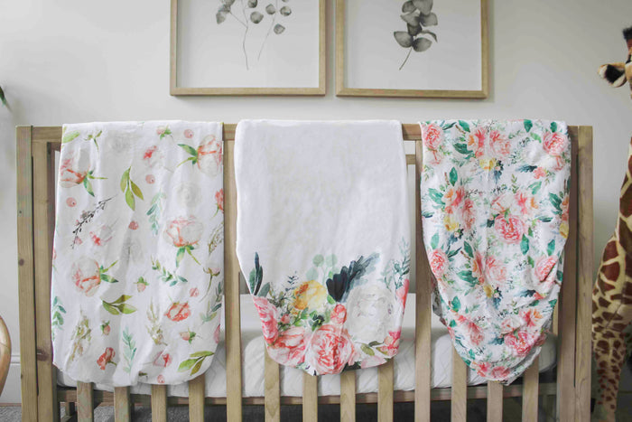 Nodnal Co Pink Floral Toddler Bed Sheet Set - Premium Baby Bedding & Essentials