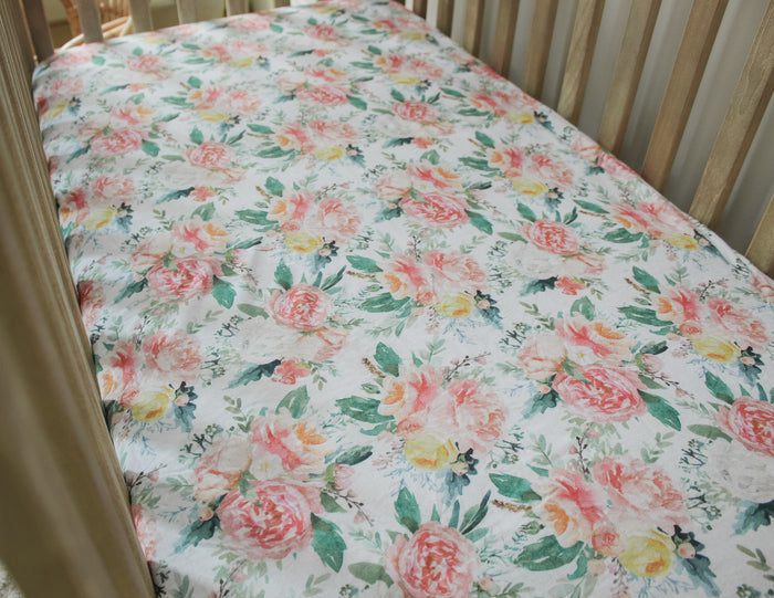 Nodnal Co Pink Floral Toddler Bed Sheet Set - Premium Baby Bedding & Essentials