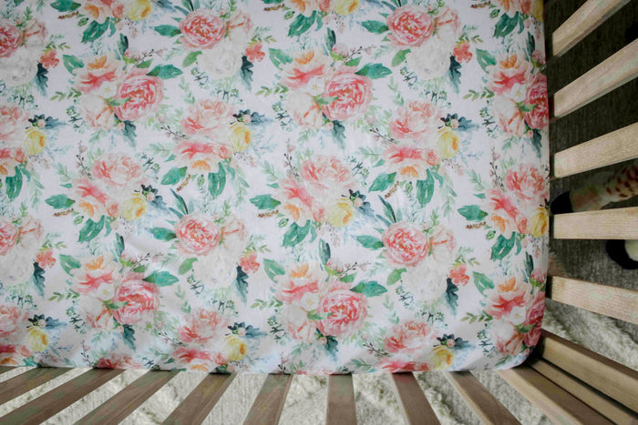 Nodnal Co Pink Floral Toddler Bed Sheet Set - Premium Baby Bedding & Essentials