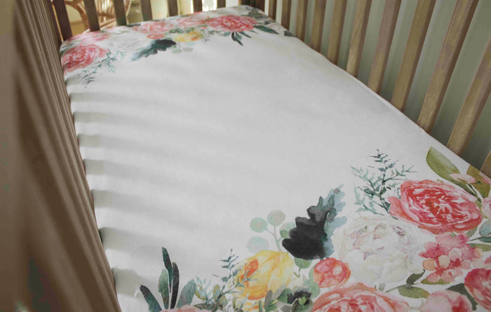 Nodnal Co Pink Floral Toddler Bed Sheet Set - Premium Baby Bedding & Essentials