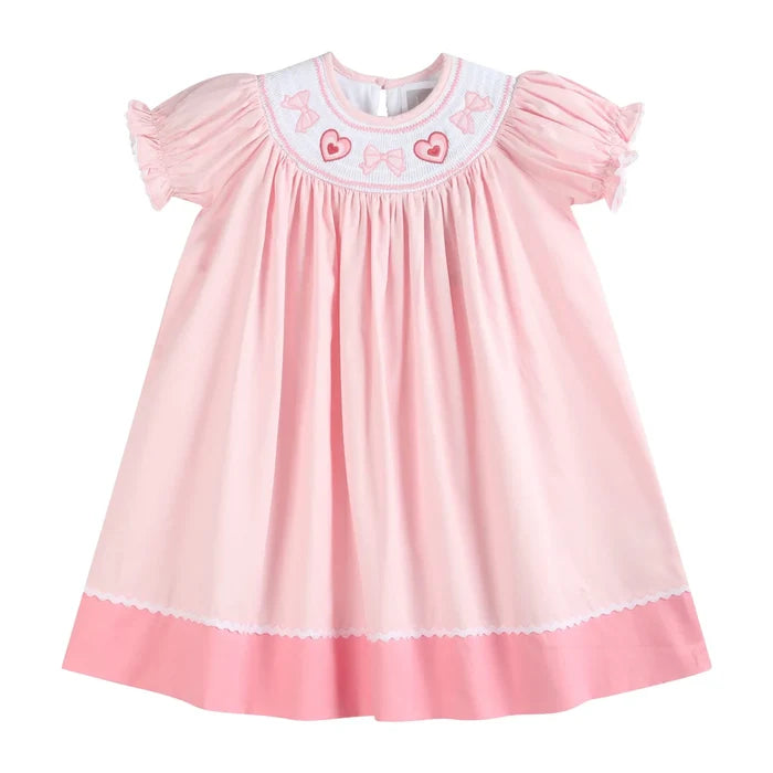 Pink Heart Smocked Dress
