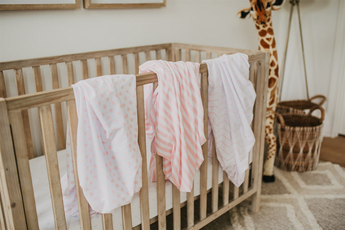 Nodnal Co Pink Mini Crib Fitted Sheet Set - Premium Baby Bedding & Essentials