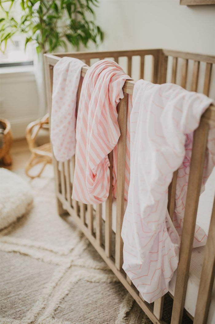 Nodnal Co Pink Mini Crib Fitted Sheet Set - Premium Baby Bedding & Essentials