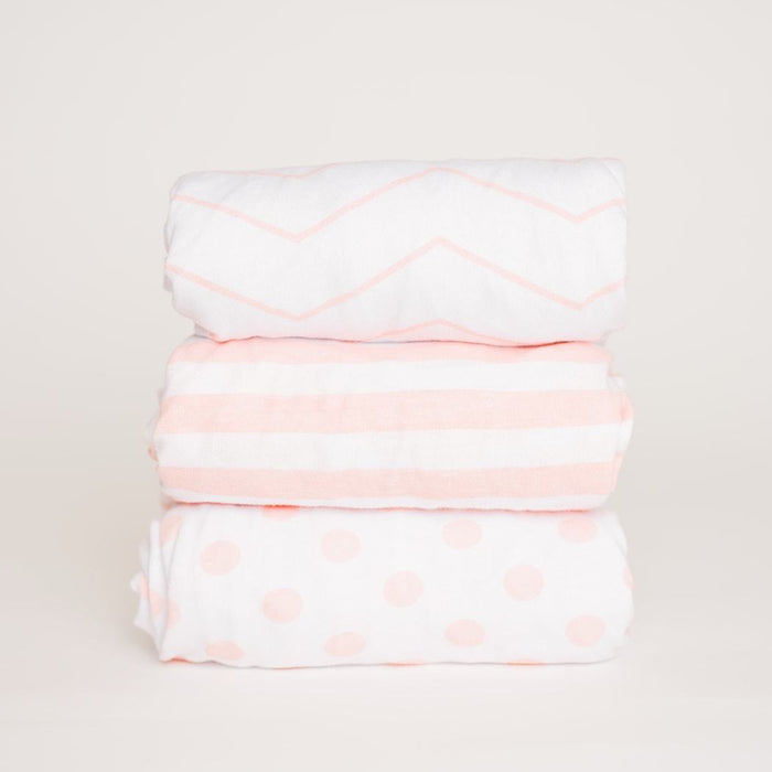 Nodnal Co Pink Patterned Bassinet Fitted Sheet Set - Premium Baby Bedding & Essentials