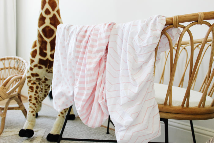 Nodnal Co Pink Patterned Bassinet Fitted Sheet Set - Premium Baby Bedding & Essentials