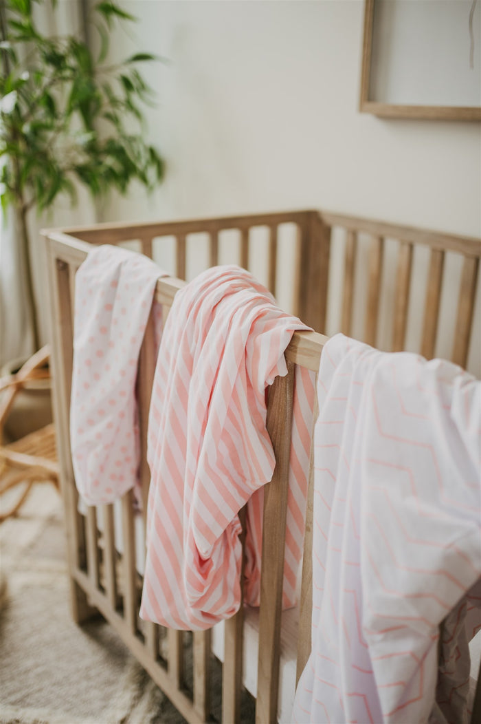 Nodnal Co Pink Patterned Toddler Bed Sheets Set - Premium Baby Bedding & Essentials