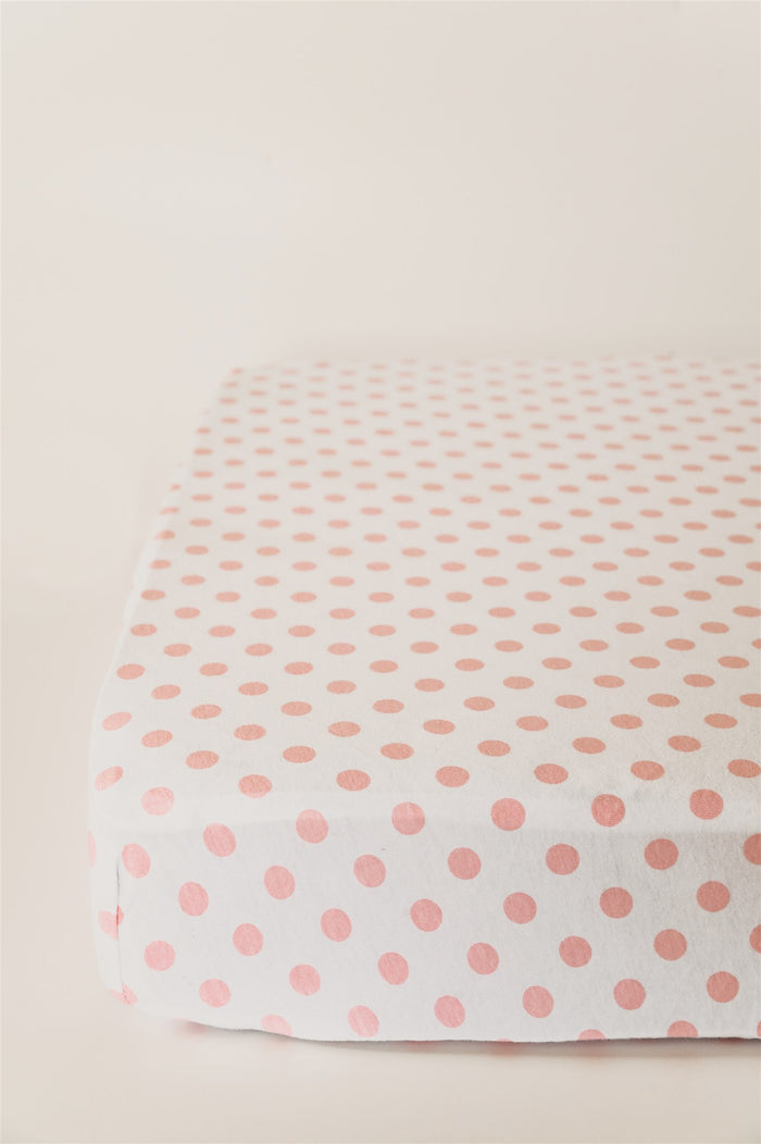 Nodnal Co Pink Polka Dot Toddler Bed Sheet - Premium Baby Bedding & Essentials