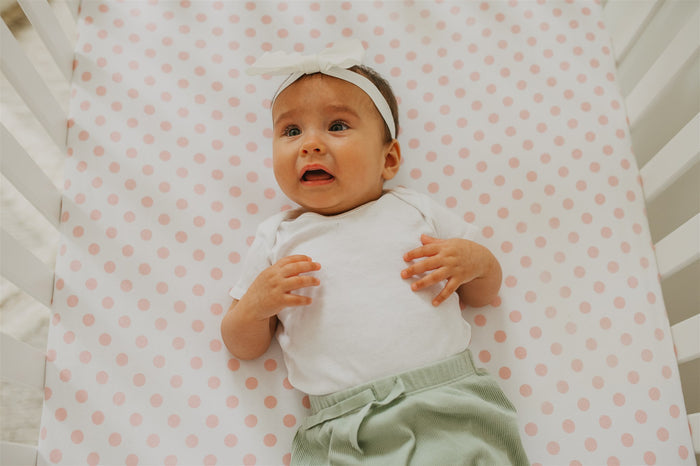 Nodnal Co Pink Polka Dot Toddler Bed Sheet - Premium Baby Bedding & Essentials