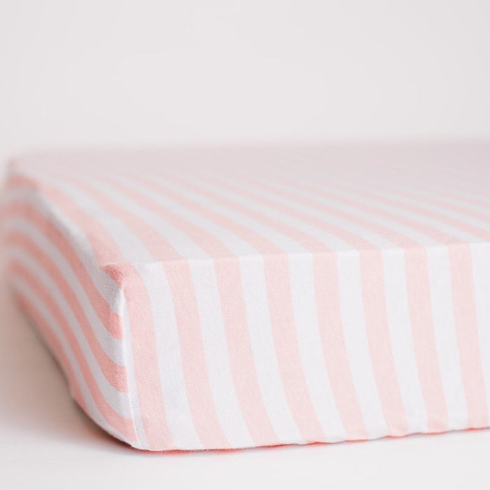 Nodnal Co Pink Stripe Fitted Crib Sheet - Premium Baby Bedding & Essentials