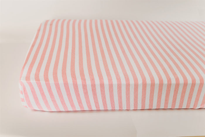 Nodnal Co Pink Stripe Fitted Crib Sheet - Premium Baby Bedding & Essentials