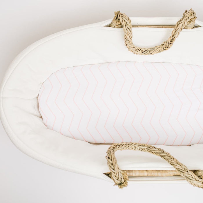 Nodnal Co Pink Zigzag Bassinet Sheet - Premium Baby Bedding & Essentials