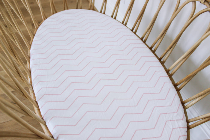 Nodnal Co Pink Zigzag Bassinet Sheet - Premium Baby Bedding & Essentials