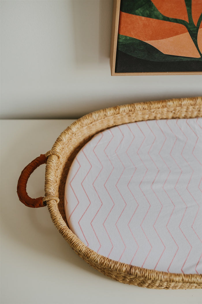 Nodnal Co Pink Zigzag Changing Pad Cover - Premium Baby Bedding & Essentials