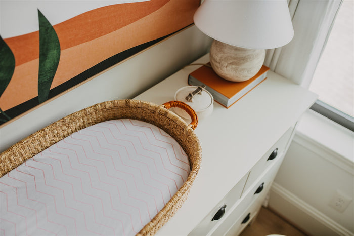 Nodnal Co Pink Zigzag Changing Pad Cover - Premium Baby Bedding & Essentials