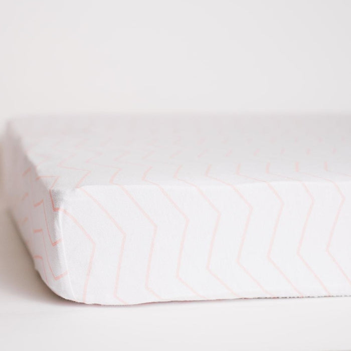 Nodnal Co Pink Zigzag Fitted Crib Sheet - Premium Baby Bedding & Essentials