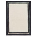 Piper Monochrome Wool Rug with a black two border design.